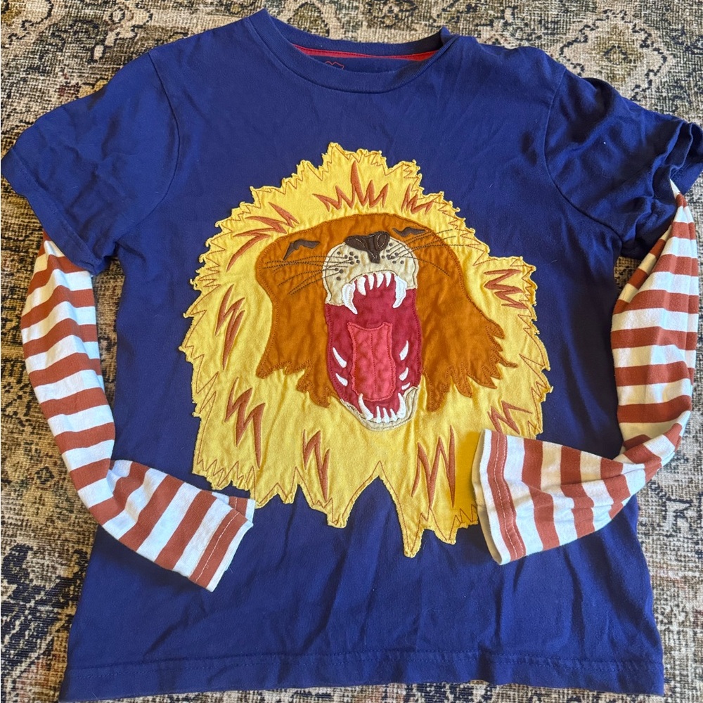 Mini Boden Boys Long Sleeved Lion Shirt 9-10
